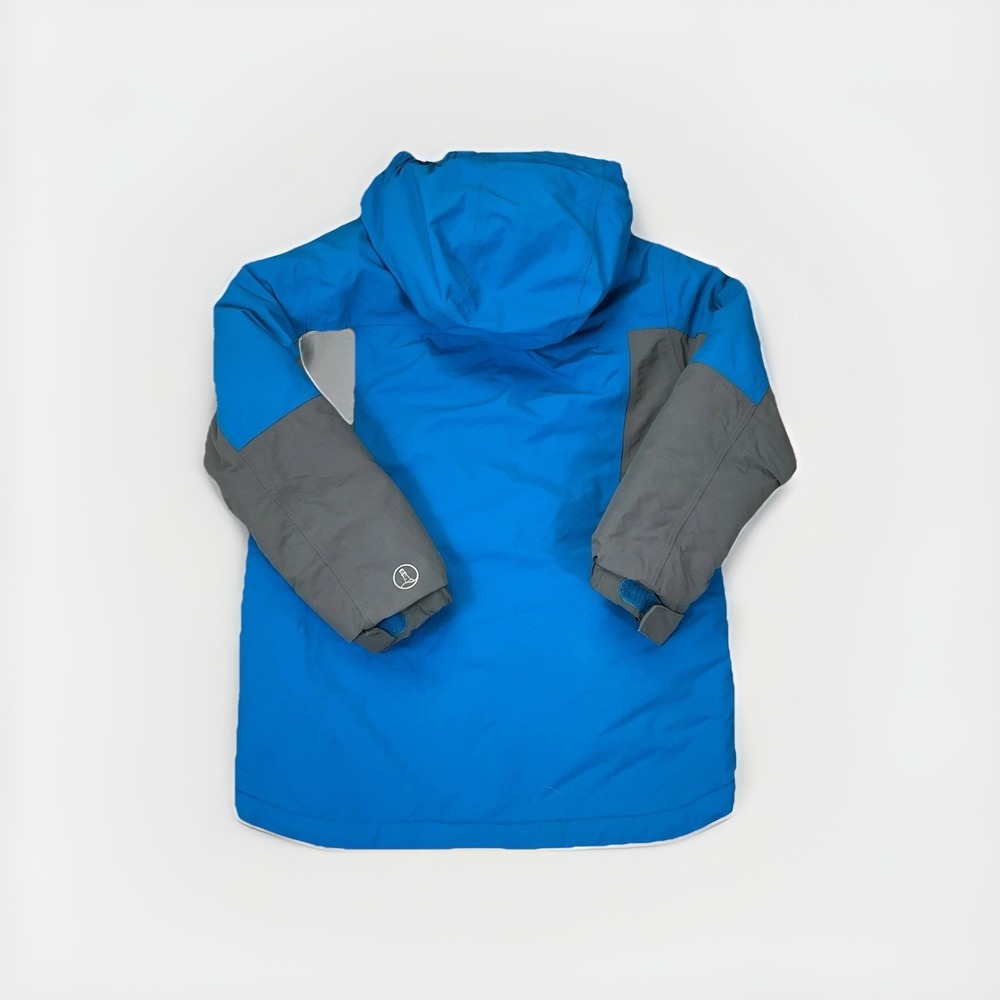 Lands' End Insulated Squall Hooded Winter Coat Jacket Kids Large Blue Gray - Picture 7 of 7
